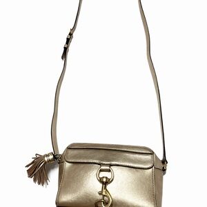 Rebecca Minkoff Metallic Gold Leather Crossbody with Tassel